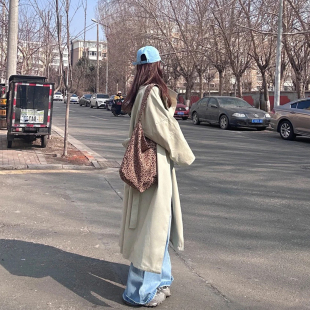 休闲外套 简约高级感中长款 韩系复古立领单排扣风衣女春秋季 新款