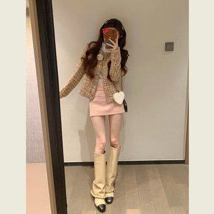 花色小香风气质粗花呢短外套女春秋名媛风贵气感时尚富家千金上衣