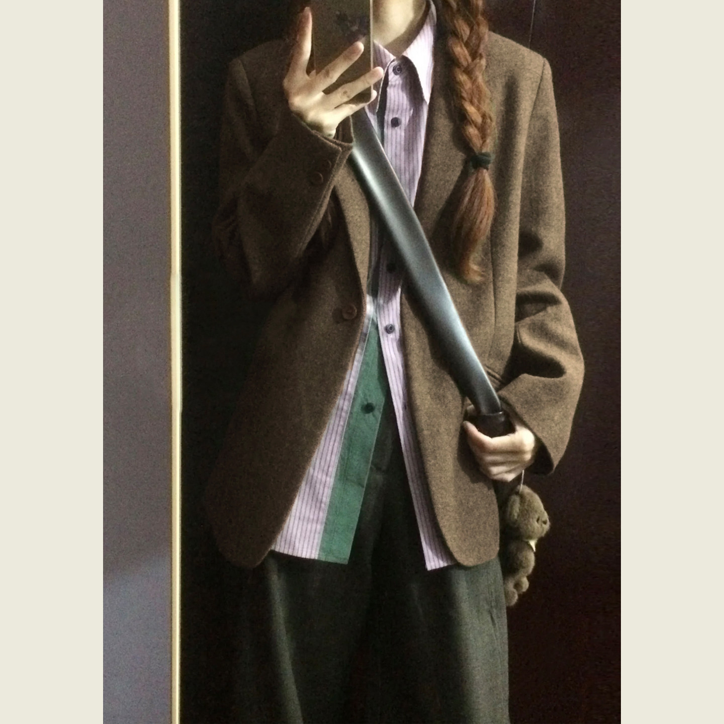 复古英伦风棕色西装毛呢外套女秋冬季极简通勤风显瘦呢子西服上衣