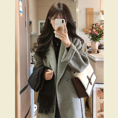 高级感韩系赫本风毛呢外套