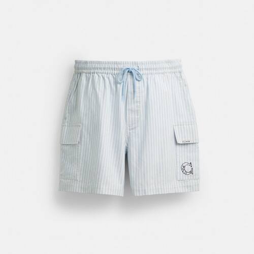 专柜现货 平台鉴定 假一罚四 COACH | BRAIN DEAD条纹户外短裤