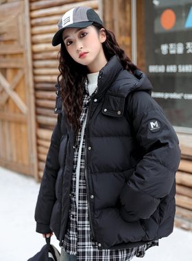 女大童冬款羽绒服骄骄虎2024新款初中生青少年连帽新国标90绒J819