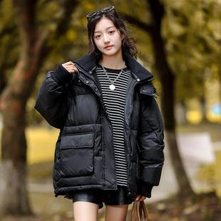 女童羽绒服骄骄虎2024冬新款青少年韩版宽松大童90白鸭绒连帽J701