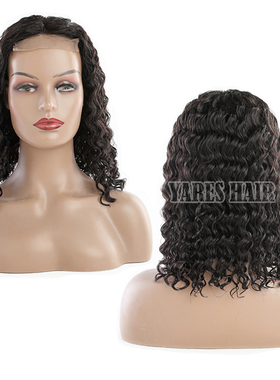 CLOSURE LACE WIG HUMAN HAIR BOB DEEP WAVE真发4*4蕾丝头套