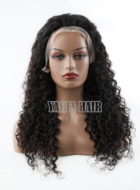 前蕾丝全人发真发假发头套 Frontal Lace Wigs water wave