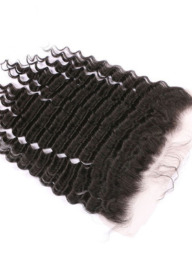 human hair Lace frontal 13*4 Closure deep wave