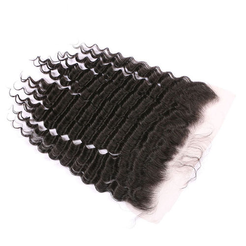 human hair Lace frontal 13*4 Closure deep wave