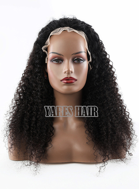 前蕾丝全人发真发假发头套 Frontal Lace Wigs kinky curly