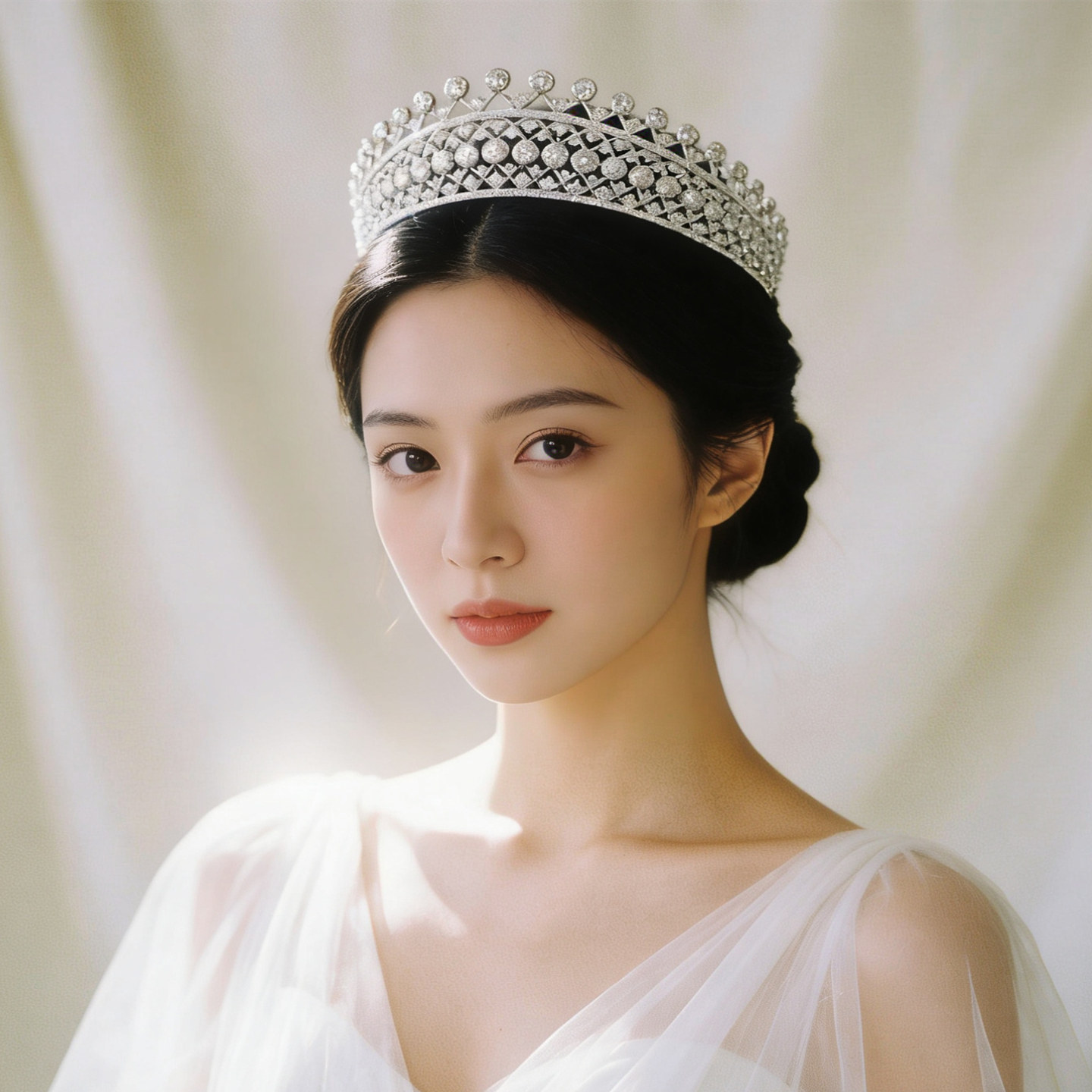 法式复古微镶锆石新娘皇冠头饰女