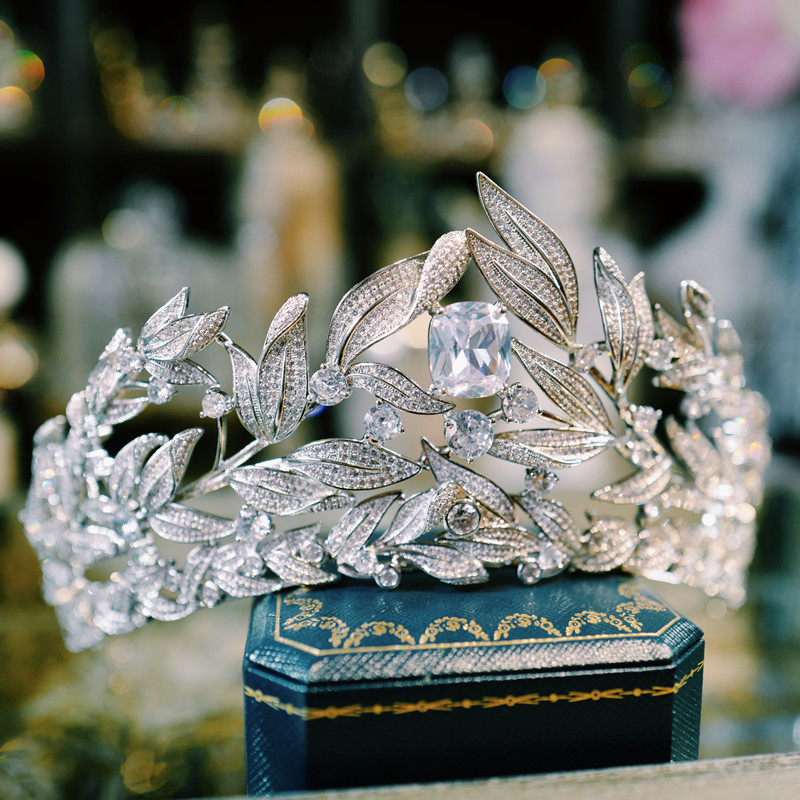 s925纯银新娘皇冠头饰主婚纱王冠