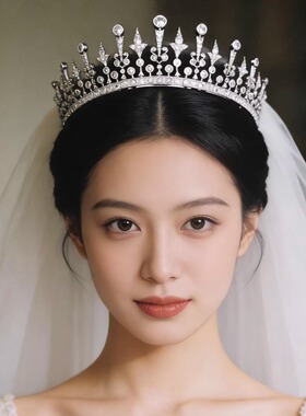 法式轻奢高级感王室复古宫廷风新娘皇冠头饰公主婚纱生日王冠大气