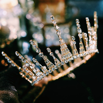 公主儿童高端整圈圆冠王冠头饰大气舞台演出芭蕾主持表演生日皇冠