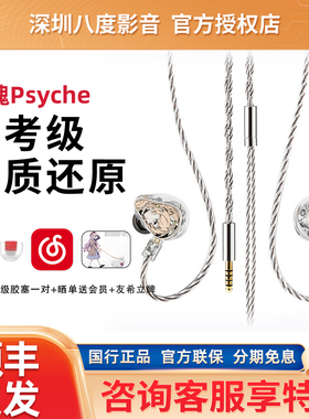 水月雨灵魂Psyche 两动圈四动铁四平板旗舰入耳式HiFi耳机