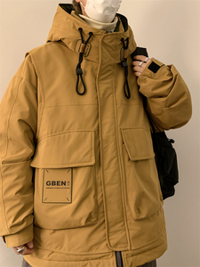 23/冬 90%白鸭绒高品质假两件装连帽羽绒服外套2339-P320图片