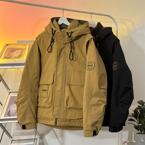 23/冬 90%白鸭绒高品质假两件装连帽羽绒服外套2339-P320图片