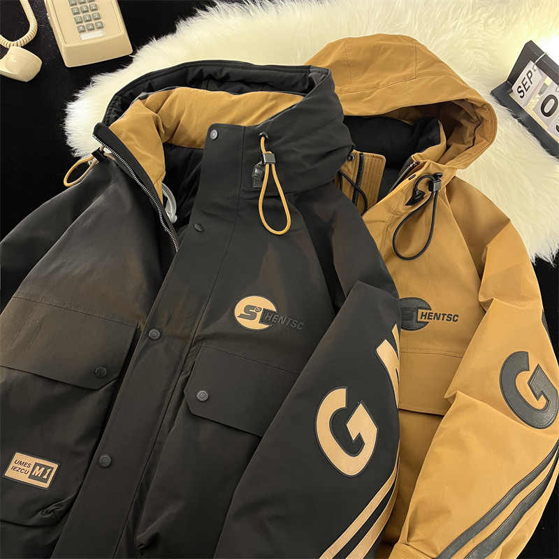 23/冬 90%白鸭绒高品质连帽羽绒服工装外套2333-P320图片