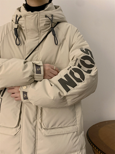 23/冬 新款90%白鸭绒连帽加厚中长款羽绒服男1111-P360图片