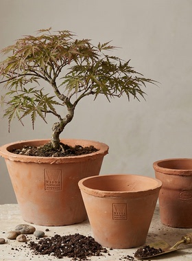 复古老式粗陶花盆多肉专用陶盆瓦盆透气陶土盆具红陶蝴蝶兰花盆