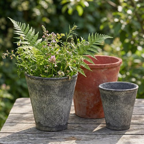 怀旧花盆粗陶黑陶土陶盆具