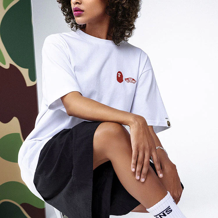 专柜正品 VANS/范斯 x BAPE 联名系列男女运动休闲纯棉短袖T恤