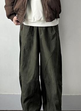 WHICHONE日系复古宽松直筒休闲裤男潮牌百搭阔腿工装裤长裤子