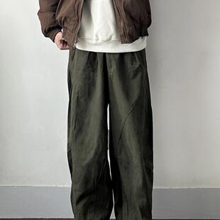 WHICHONE日系复古宽松直筒休闲裤男潮牌百搭阔腿工装裤长裤子