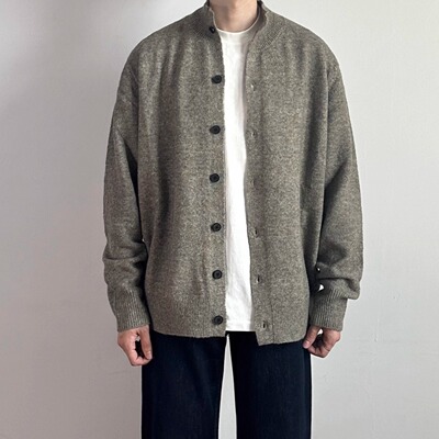 WHICHONE半高领慵懒风开衫毛衣