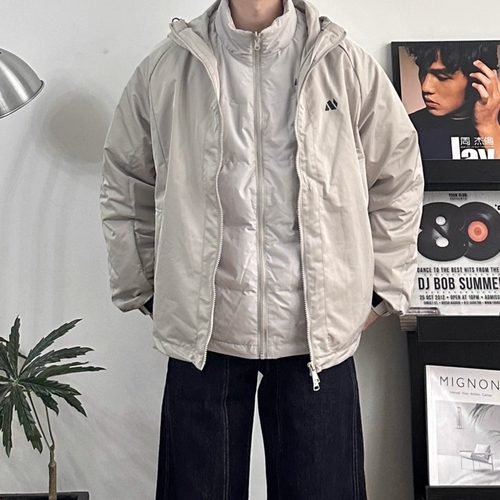 WHICHONE冬季90白鸭绒冲锋衣羽绒服三合一外套两件套羽绒袄