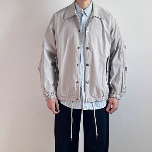 WHICHIONE日系秋季复古翻领教练夹克男宽松休闲百搭外套