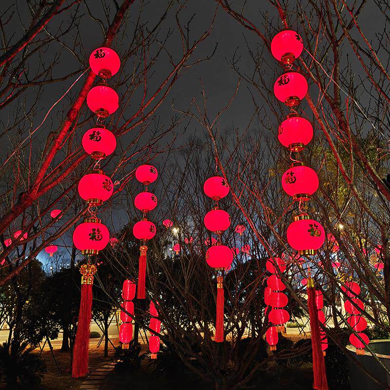太阳能过年春节灯笼挂串
