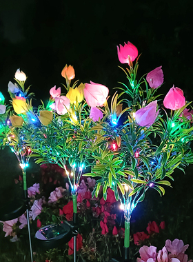户外太阳能灯笼草栀子花灯LED庭院花园装饰灯草坪灯防水氛围灯