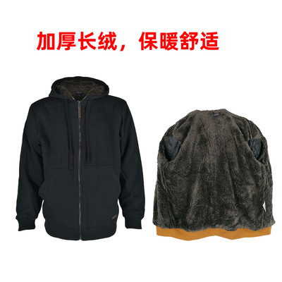 男款羊羔绒加厚保暖带帽卫衣