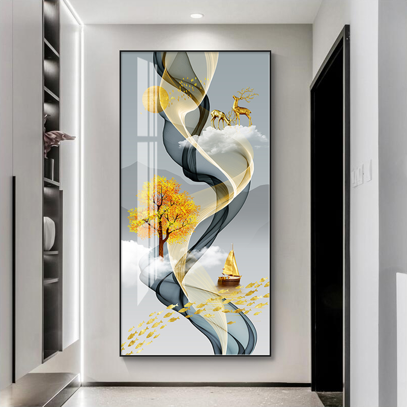 竖版玄关客厅装饰画走廊东方美学