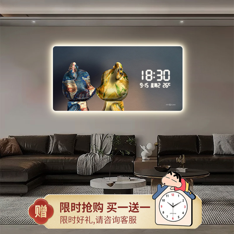 暴力熊钟表挂钟客厅数显LED时钟