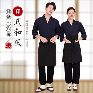 寿司店服务员上衣日本料理店工作装日式工作服铁板烧居酒屋日料店