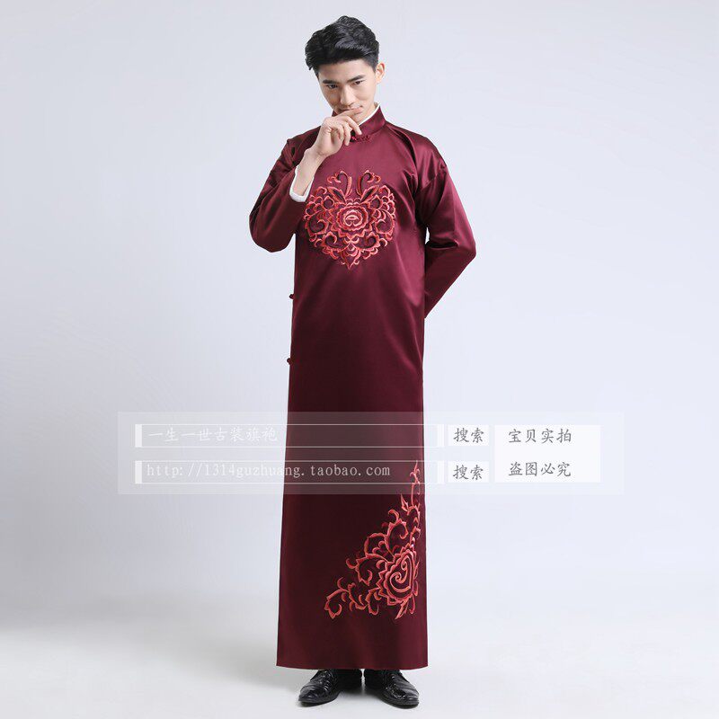 YUE YUNPENGS CROSSTALK COSTUME THE SAME STYLE CHINESE-STYLE CAFTAN ROBE GROOM GROOMSMAN SUIT MENS NATIONAL COSTUME SKETCH PERFORMANCE COSTUME