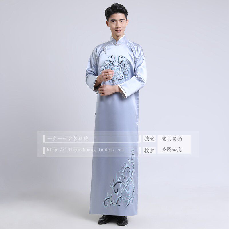 YUE YUNPENGS CROSSTALK COSTUME THE SAME STYLE CHINESE-STYLE CAFTAN ROBE GROOM GROOMSMAN SUIT MENS NATIONAL COSTUME SKETCH PERFORMANCE COSTUME