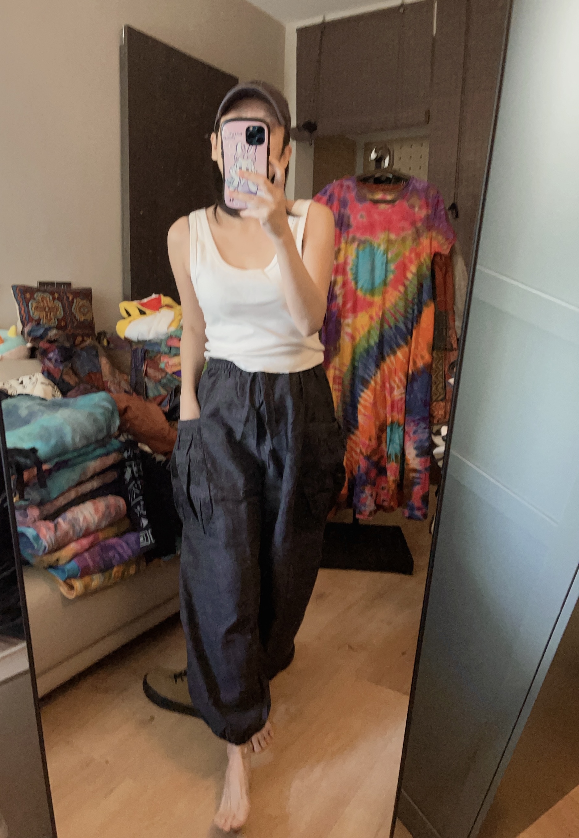 推荐 特价 泰国棉麻休闲阔腿宽松长裤男女臀围140cm裤长97cm