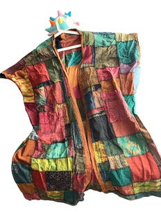 T2泰国制造摩洛哥风格 胸围180cm衣长120cm 艺术拼布纯棉大袍子均码