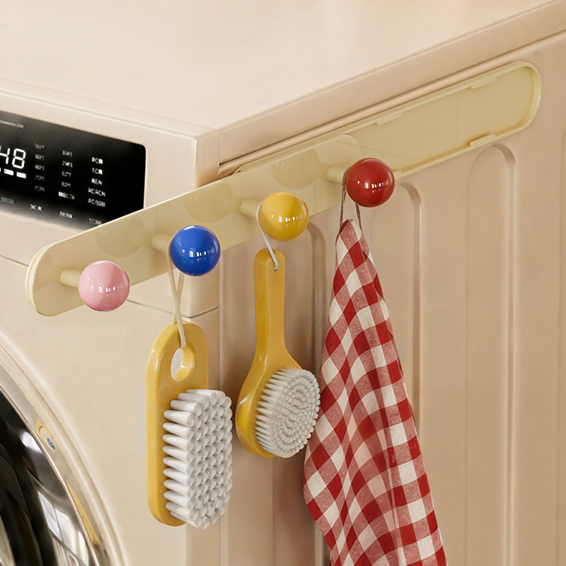 可伸缩厨房挂钩免打孔粘钩壁挂式家用缝隙浴室橱柜挂钩门后挂排