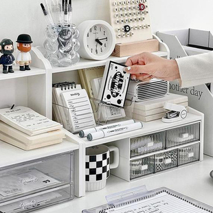 桌面置物架写字台书桌收纳架办公室工位增高架多层整理桌山收纳架