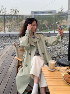 2022春秋季新款韩系chic风衣女中长款小个子今年流行气质外套图片