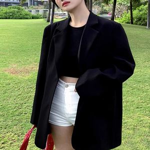 oversize灰色西装外套2025春秋新款高级感炸街宽松气质显瘦西服图片