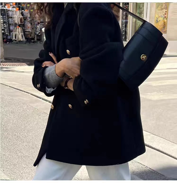 短款西装呢子大衣毛呢外套2025新款秋冬小个子高级感加厚p80-k138，女装毛呢外套，浙宝318