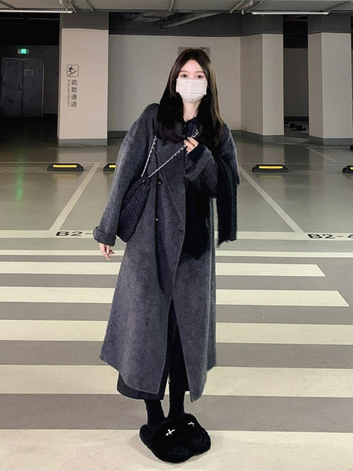 2026年流行灰色长款呢大衣秋冬季毛呢外套高级感小个子-p102-k168,女装毛呢外套,浙宝318