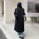 黑毛呢外套中长款学院赫本风2025春秋新款加厚呢自拍p100168，女装毛呢外套，浙宝318