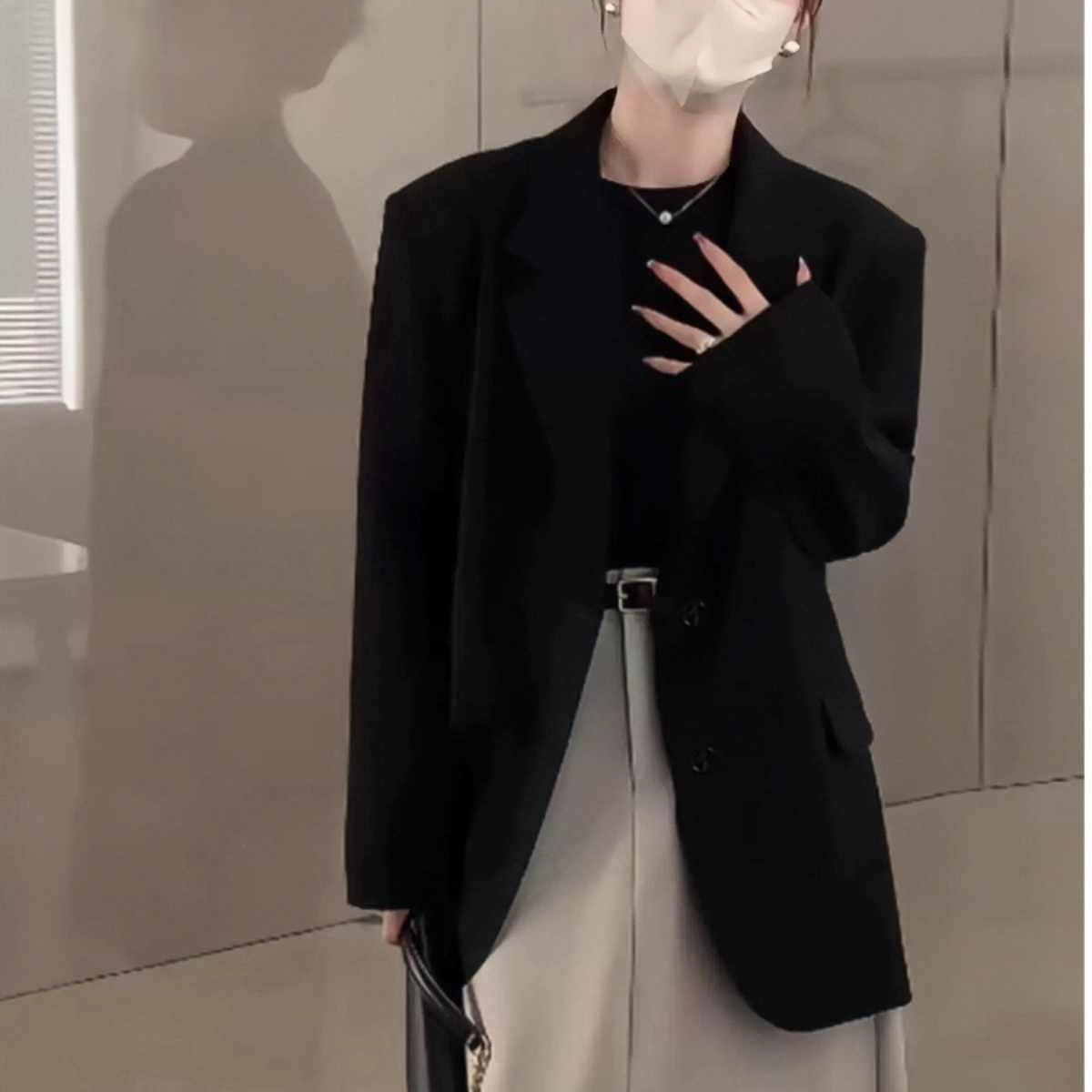 黑色西装外套女2026春秋新款韩版高级感炸街宽松休闲西服p80k138,商品下架区,浙宝318