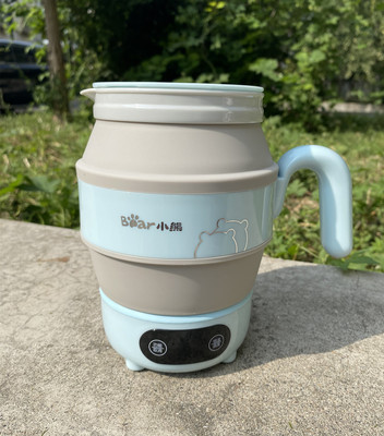 小熊迷你折叠硅胶0.6L保温电水壶