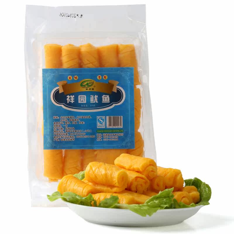 素祥园鱿鱼200g绿祥园冷冻仿荤素食佛家寺庙斋菜魔芋制品火锅料