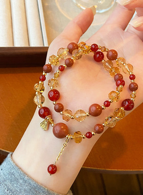 轻奢新中式复古双圈串珠手链女